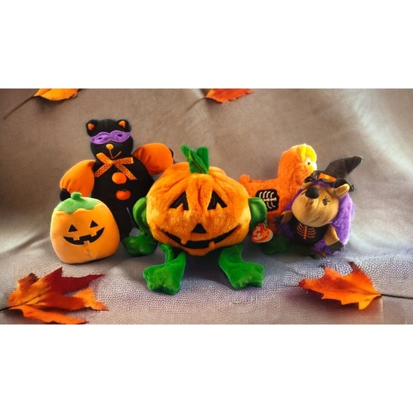 5 DAN DEE+ Halloween Collector Ch Skeleton Llama  Pumpkin + Hedge + Cat Plush EC - Picture 11 of 11